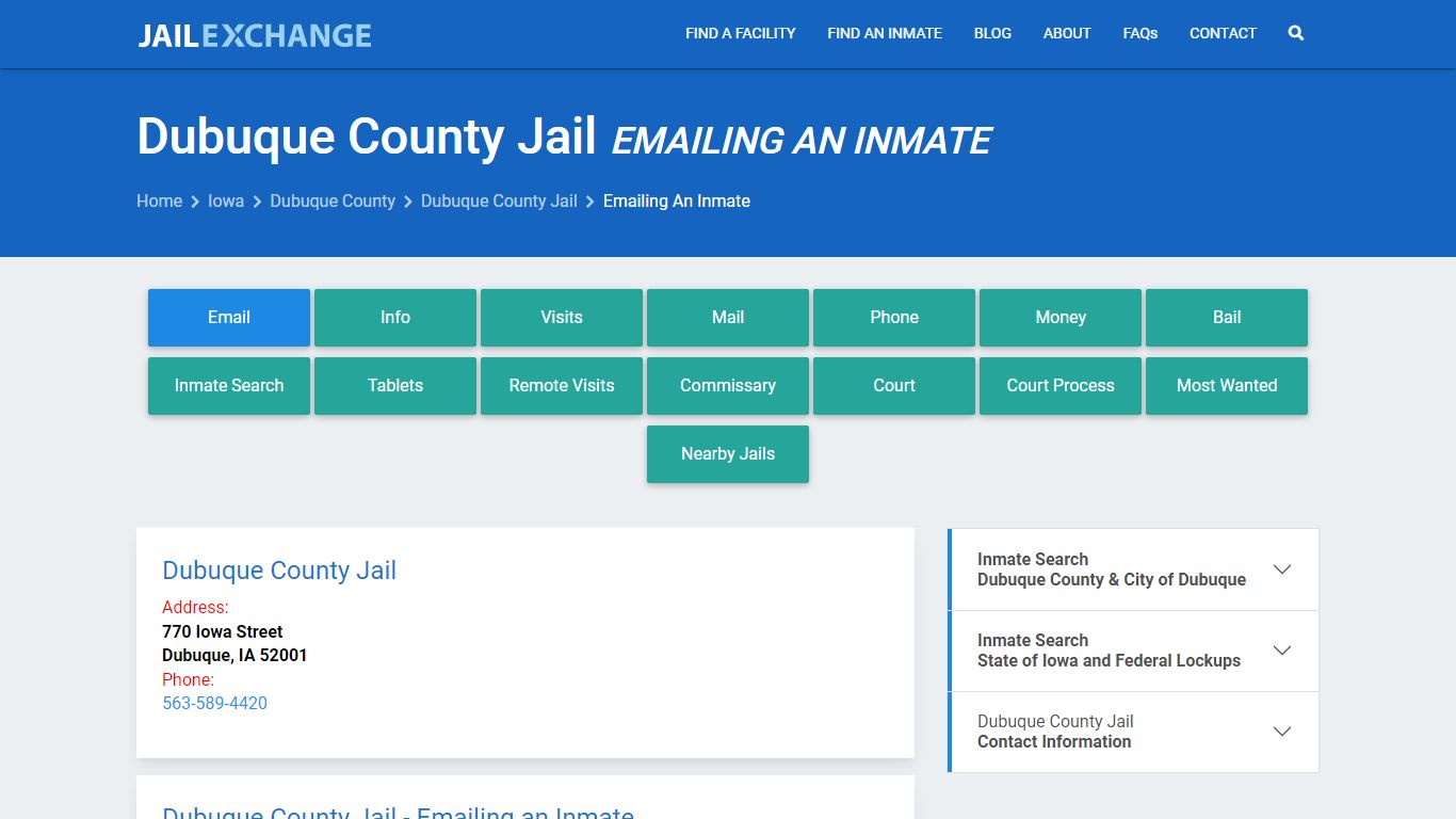 Inmate Text, Email - Dubuque County Jail, IA - Jail Exchange