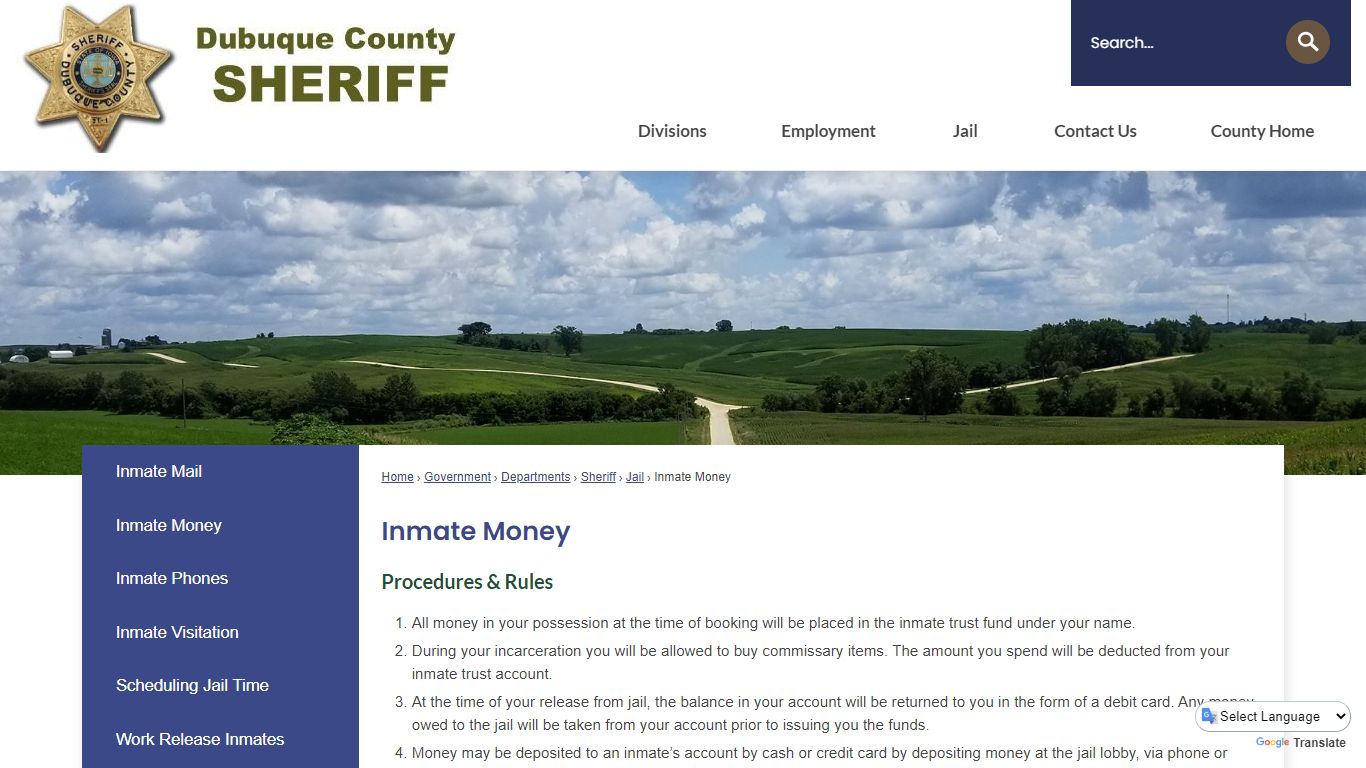 Inmate Money | Dubuque County, IA
